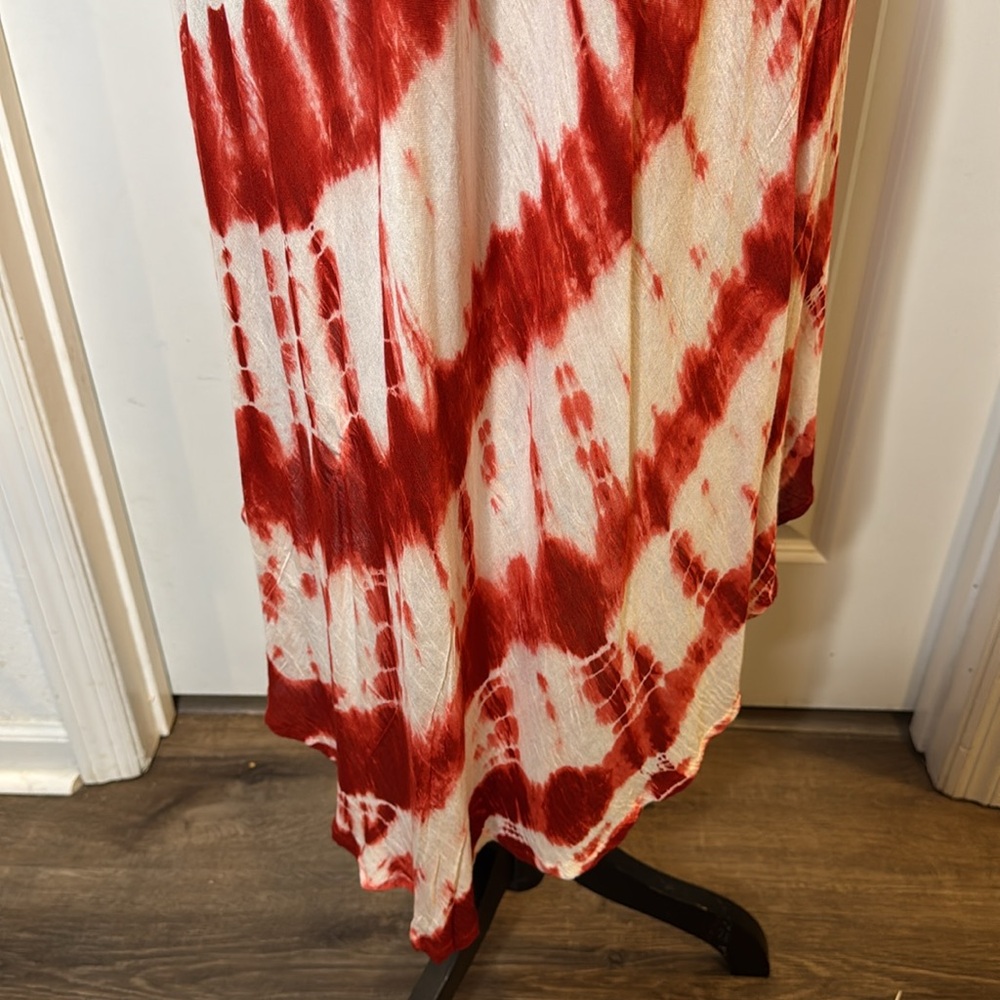 NWT True Rock OS Red White Blue Stars Stripes Tie Dye Swim Cover Up Flowy Dress - Picture 8 of 12
